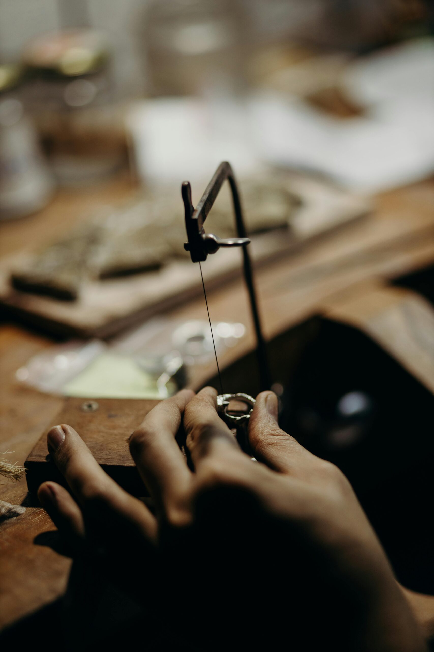 Professional silver fabrication workflow and jewelry bench setup