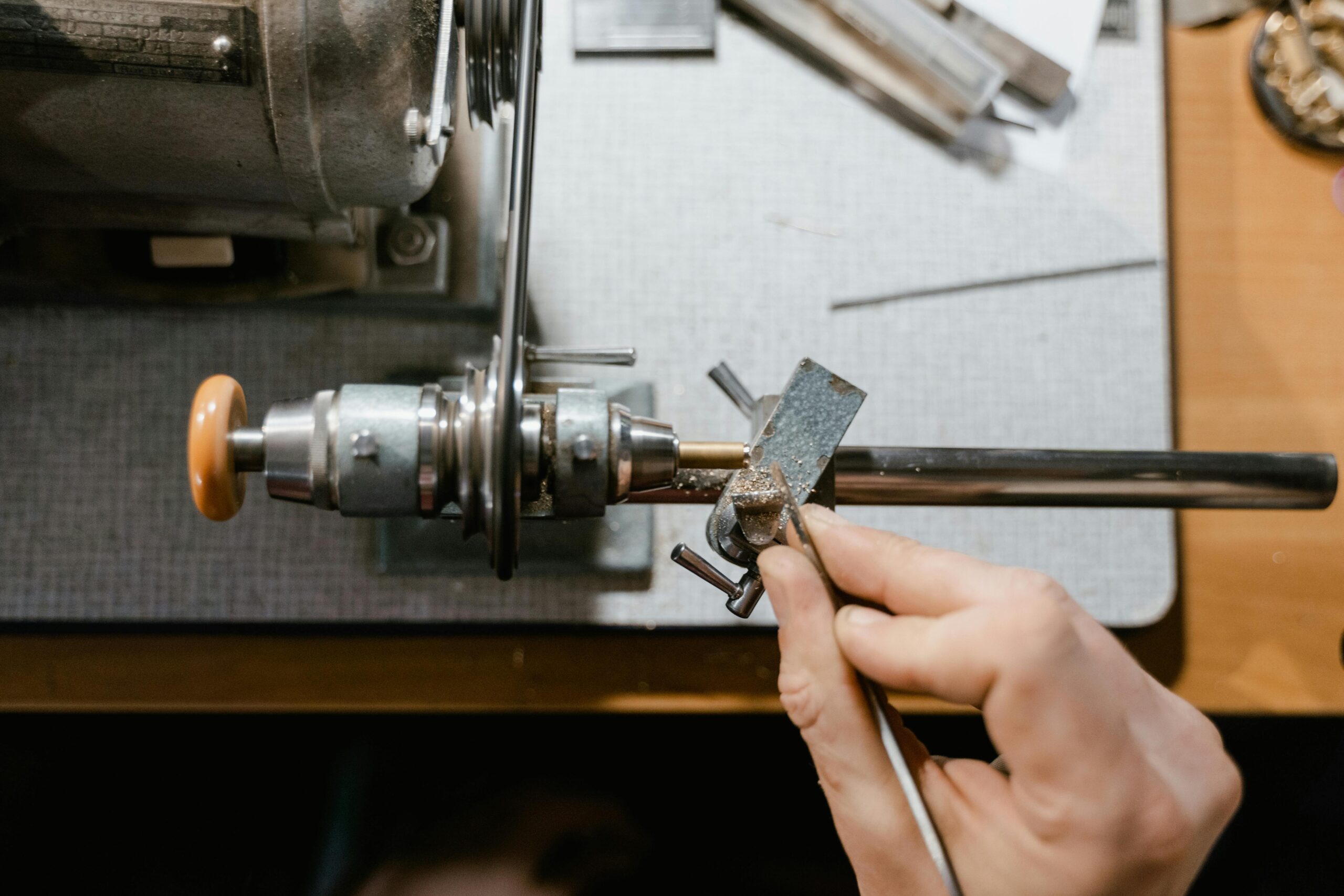 Jewelry abrasive surface refinement and silver finishing setup
