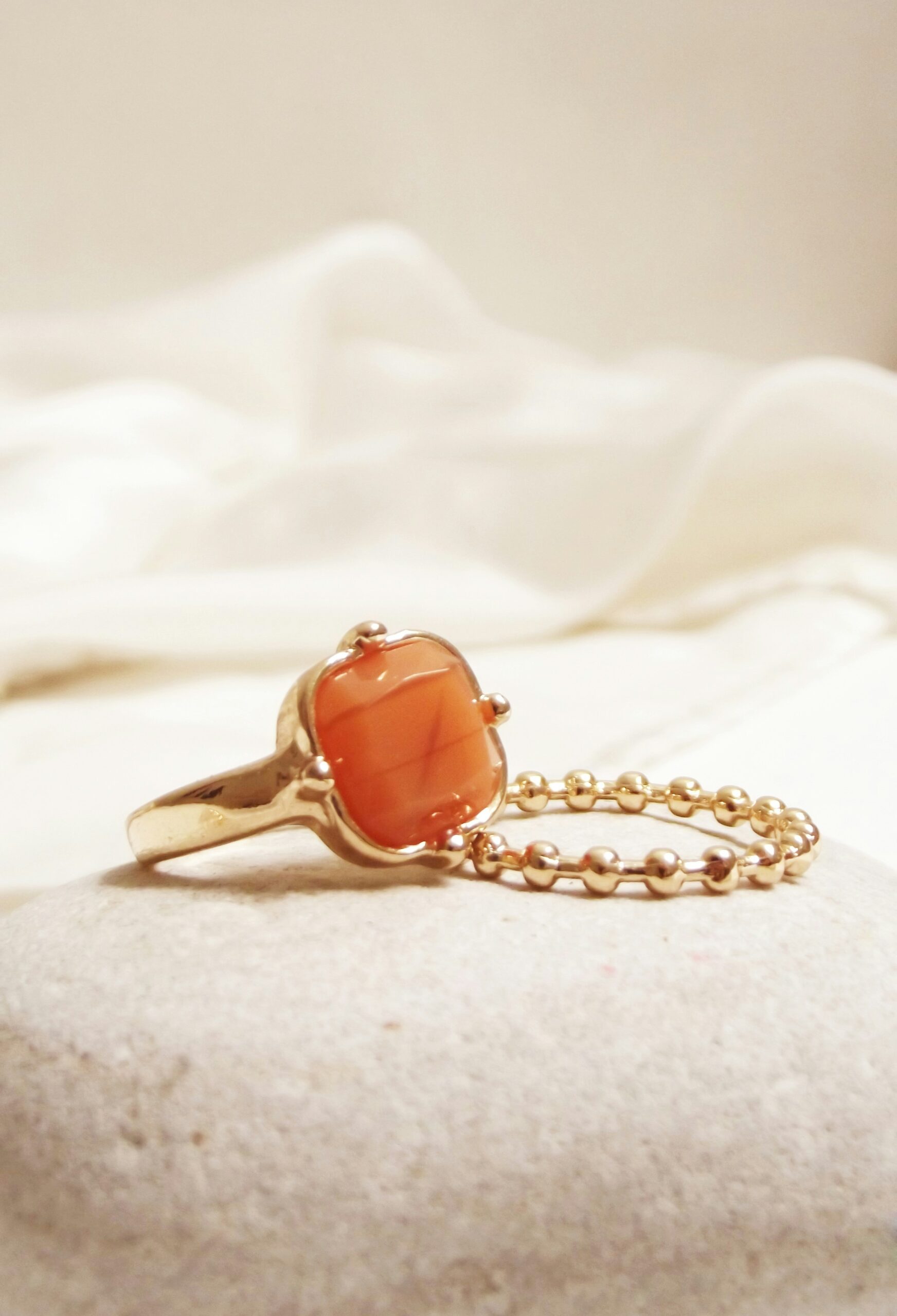 Finished handmade cabochon bezel ring with polished silver setting