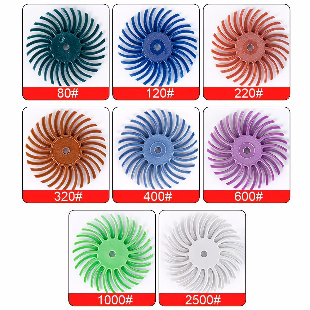 Jewelry bristle discs used for surface refinement and polishing