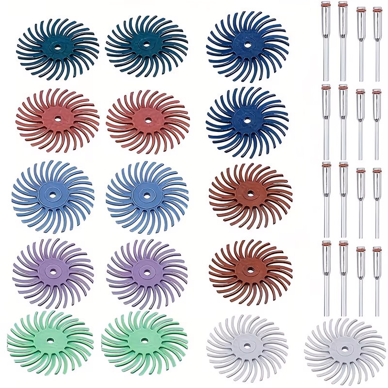 Grinding and sanding discs used for jewelry finishing and metal cleanup