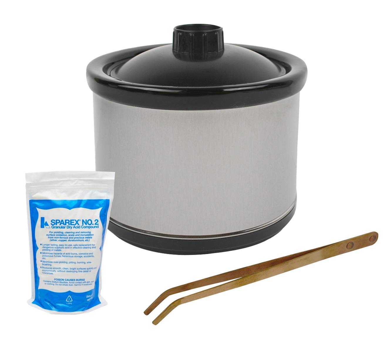 Silver jewelry pickling setup used after soldering