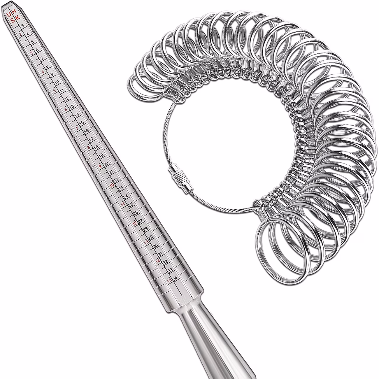 Ring sizing tool used for checking existing ring sizes and finger fit