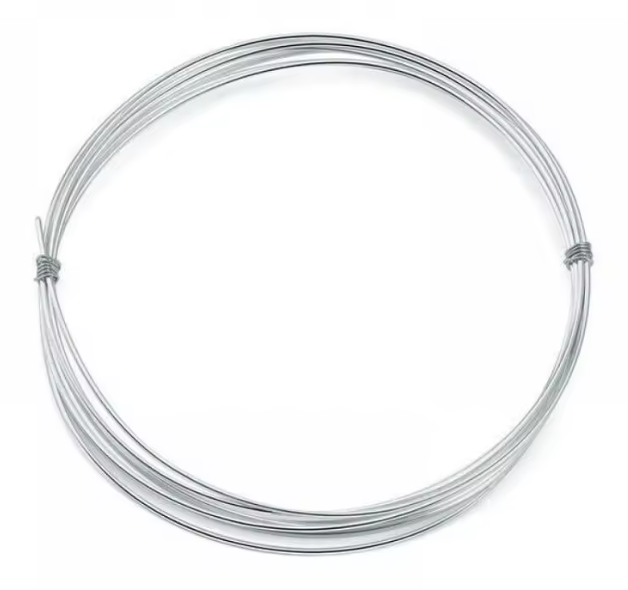 Round silver wire profile used for jewelry ring fabrication and gauge comparison