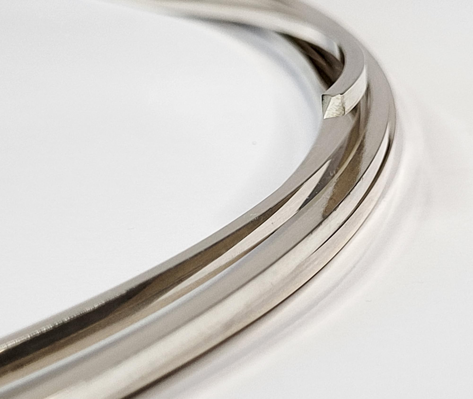 Square silver wire profile used for ring making and comfort edge shaping