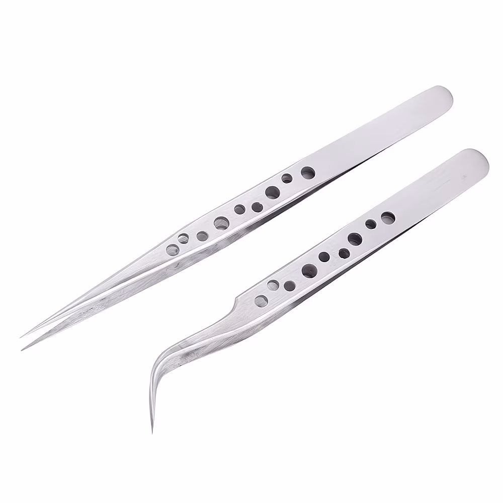 Jewelry tweezers used for precision soldering and fabrication work